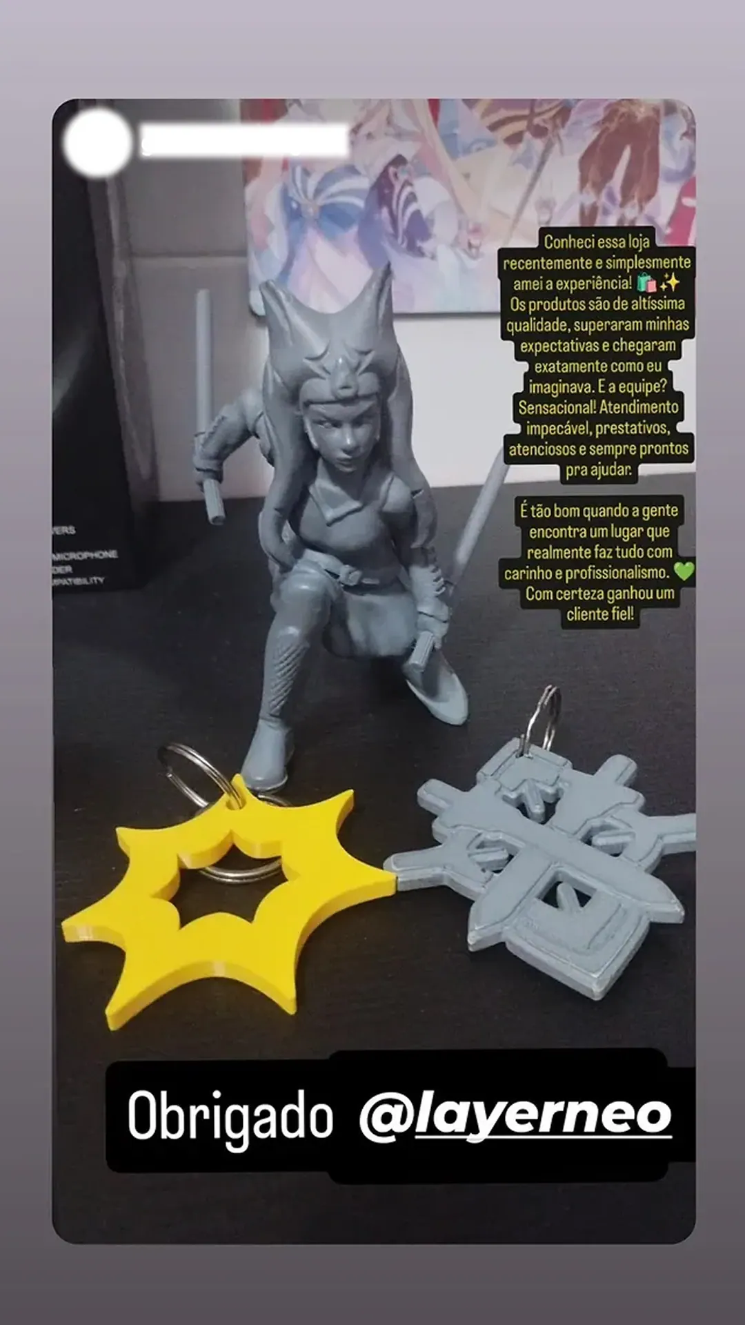 Projeto personalizado mostrado por cliente