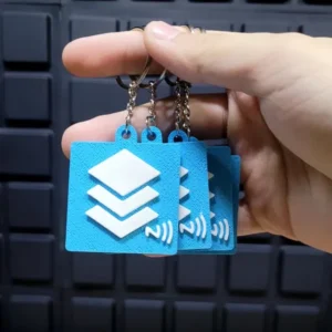 Chaveiro NFC personalizado LayerNeo com logo e símbolo NFC